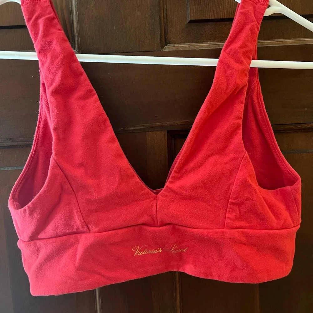 Victoria's Secret Red Sports Bra with Crossover V-Neck - Picture 2 of 4